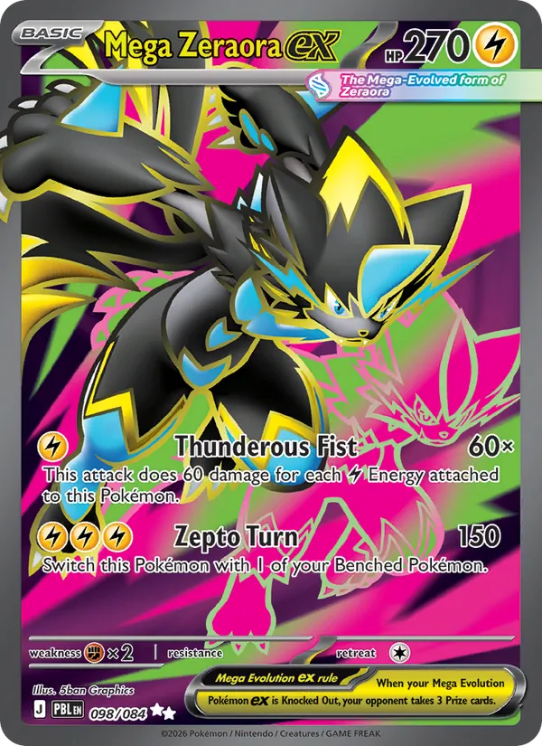 Mega Zeraora ex 098/84 — Pitch Black Pokémon card