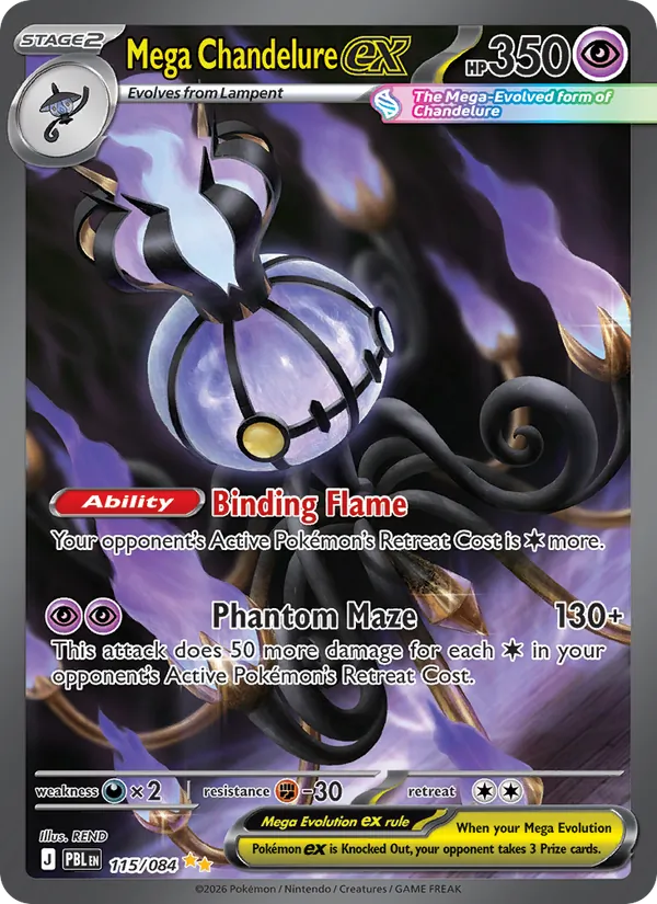 Mega Chandelure ex 115/84 — Pitch Black Pokémon card