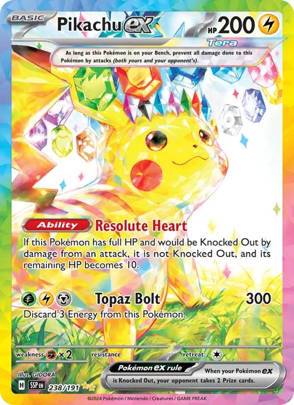 Pikachu ex collectible Pokémon card