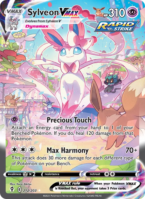 Sylveon VMAX 212/203 — Evolving Skies Pokémon card